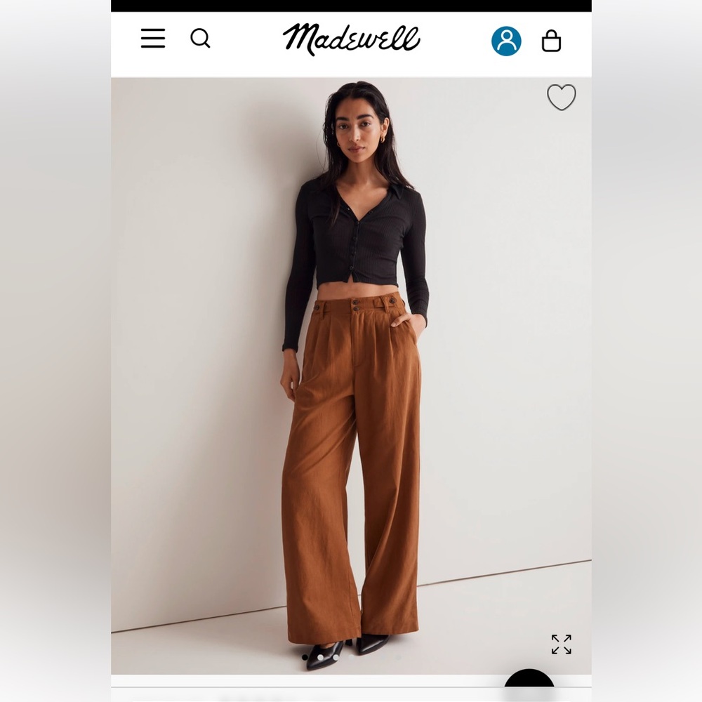 Madewell Harlow Wide-Leg Pant in Acorn